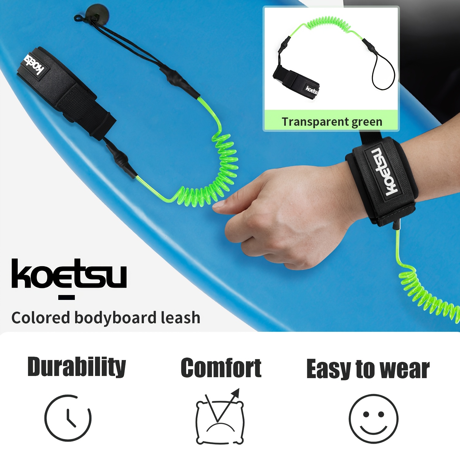 KOETSU Bodyboard Leash, 5mm TP - đánh giá và giá Surfboard Leash