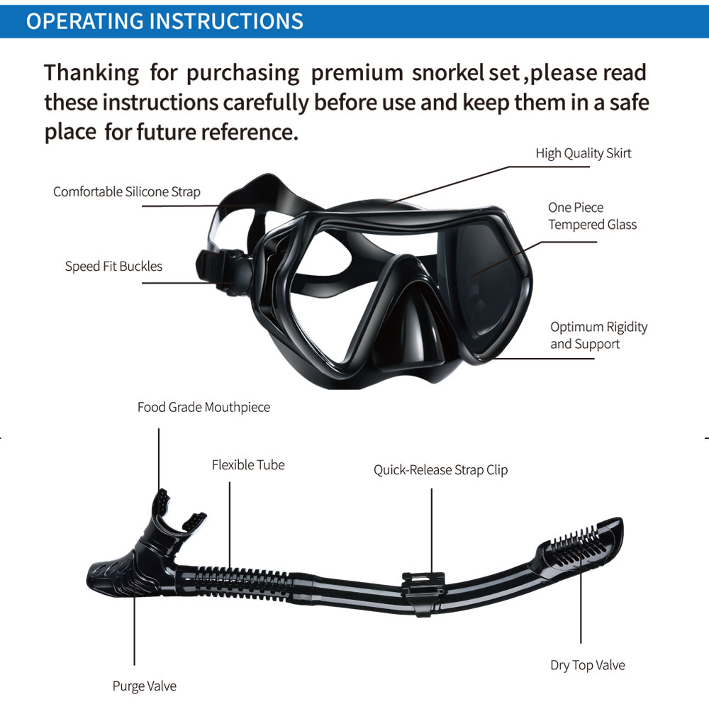 New Diving Snorkel Professiona - đánh giá và giá Snorkel Set